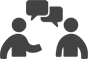 communication-icon a silhouette of a man and woman